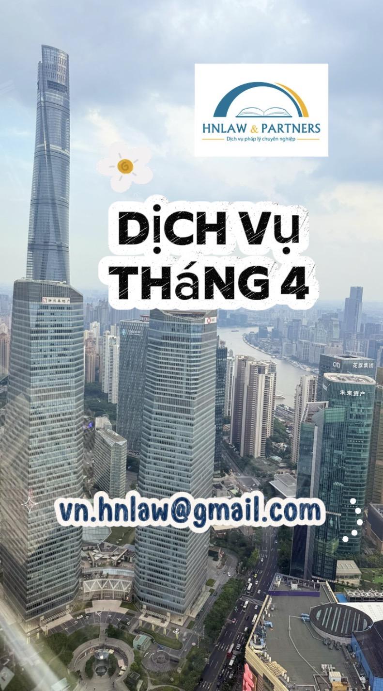 Cập nhật dịch vụ pháp lý tháng 04